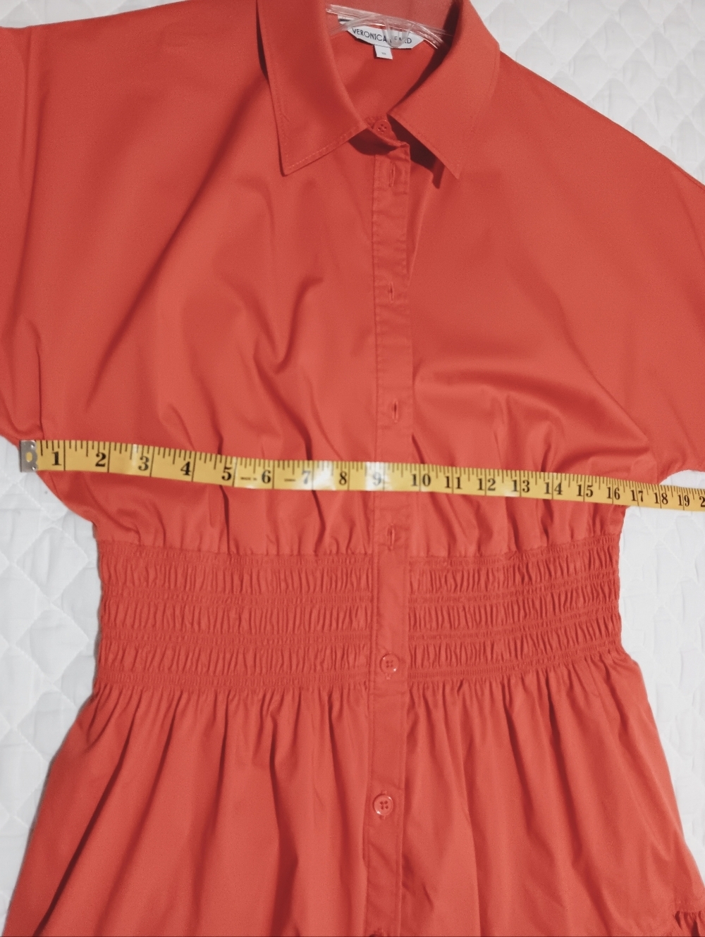 VERONICA BEARD Shirt dressCotton-blend poplin Shirred Button Size 10 - Picture 10 of 14